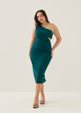 Adaline Padded Asymmetric Midi Dress