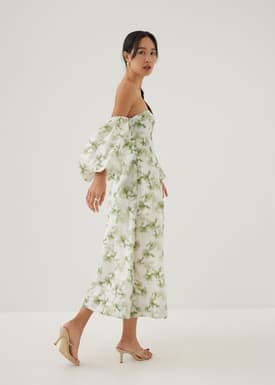 Rei Fit and Flare Midaxi Dress in Heirloom Botanicals