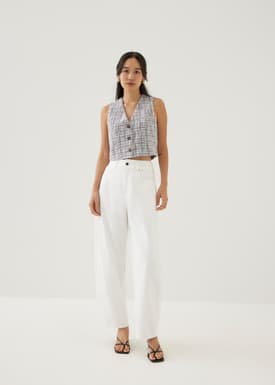 Kamille Tweed Crop Vest