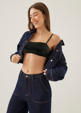 Padded Vegan Leather Bralette