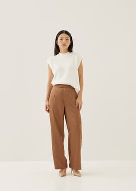 Myka Tailored Satin Straight Leg Pants