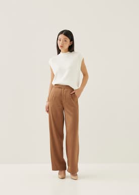 Myka Tailored Satin Straight Leg Pants