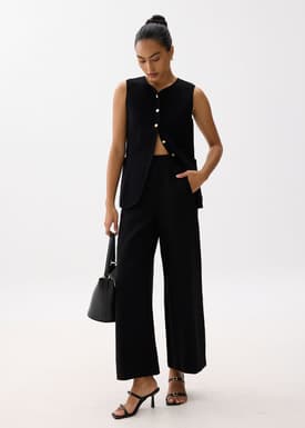 Leggy™ Lia Elastic High Waist Wide Leg Pants