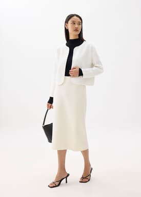 Esha Elastic Knit Column Midi Skirt