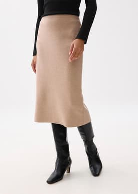 Esha Elastic Knit Column Midi Skirt