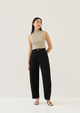 Knit Turtleneck Crop Tank Top