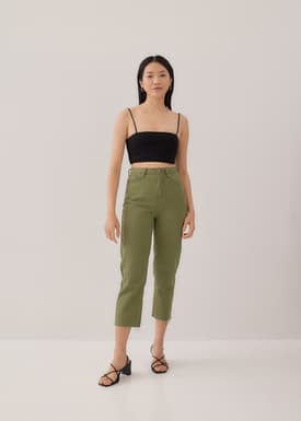 Aurelie High Rise Straight Crop Jeans
