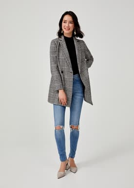 Aurianna Plaid Double Breasted Blazer