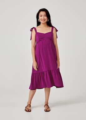 Harlyn Maternity Ribbon Tie Trapeze Dress