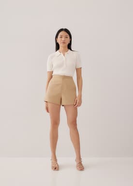 Amita Cotton Tailored A-line Shorts