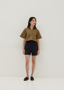Gisele Cropped Shirt Top