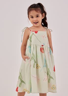 Ashlee Tie Shoulder Tiered Dress in Precious Treasures