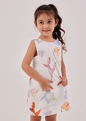Maelia Round Neck Shift Dress in Precious Treasures