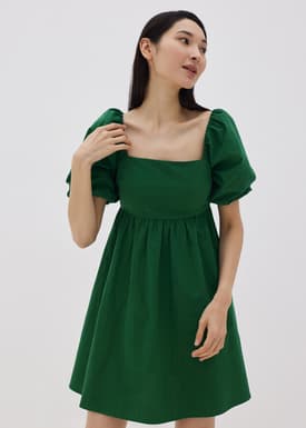 Vayda Puff Sleeve Babydoll Dress