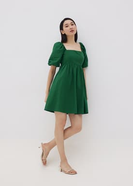 Vayda Puff Sleeve Babydoll Dress