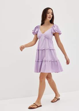 Elayne Cotton Flare Mini Dress