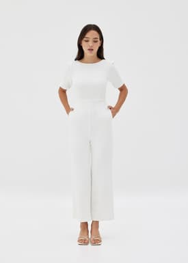 Chana Straight Leg Puff Sleeve Jumpsuit