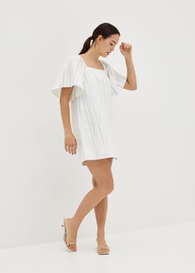Carrie Trapeze Tie Back Dress in Vivid Linings
