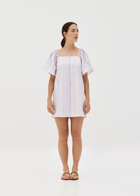 Carrie Trapeze Tie Back Dress in Vivid Linings