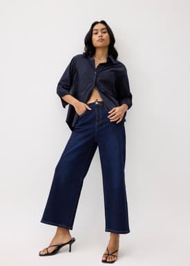 Denim High Waist Wide Leg Jeans