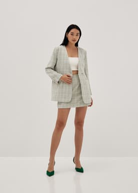 Belted Tweed Blazer