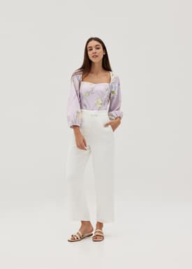 Lydia Puff Sleeve Bustier Top in Gentle Awakening
