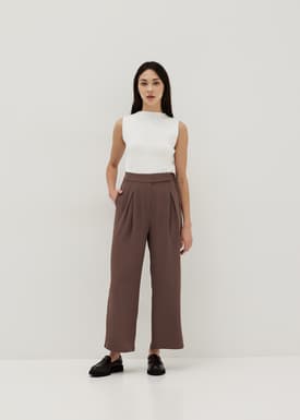 Cosette Pleated Tie Waist Culottes