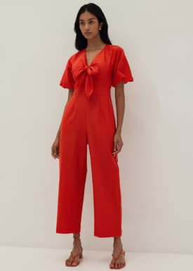 Calissa Padded Tie Front Jumpsuit