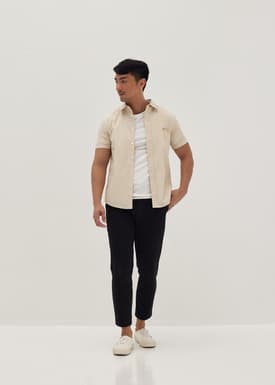 Austyn Unisex Embroidered Poplin Shirt in Humble Abode