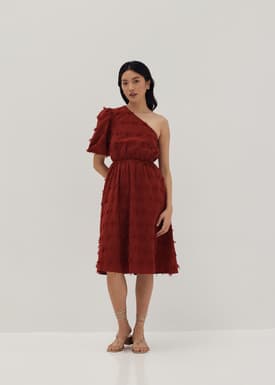 Leighton Textured Toga Flare Dress