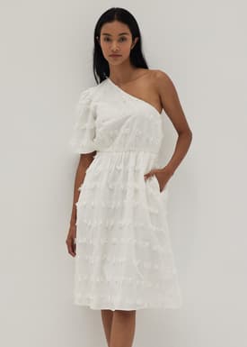 Leighton Textured Toga Flare Dress
