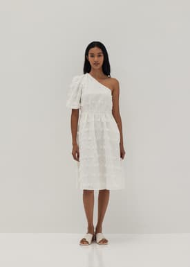 Leighton Textured Toga Flare Dress