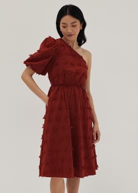Leighton Textured Toga Flare Dress