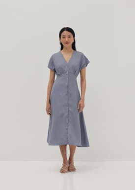 Chaira Linen Button Down Dress
