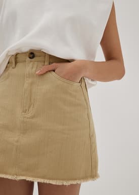 Mischa Fray Denim A-line Skirt