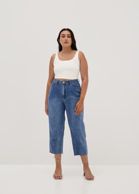 Aurelie High Rise Straight Crop Denim Jeans