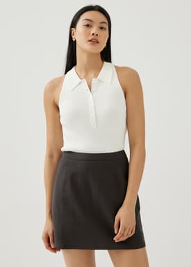 Maevis Button Down Polo Top