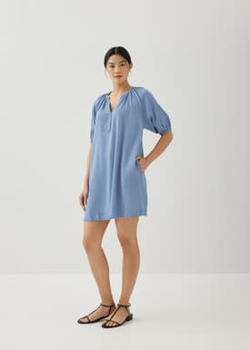 Arabelle Chambray Swing Mini Dress