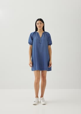Arabelle Chambray Swing Mini Dress