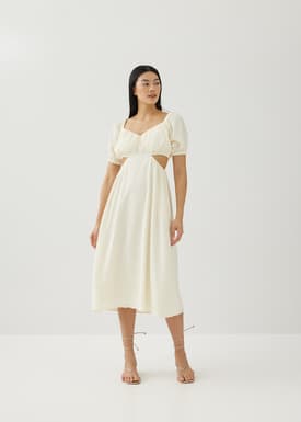 Cereza Padded Textured Cut Out Dress