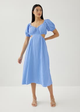 Cereza Padded Textured Cut Out Dress