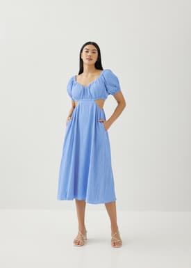 Cereza Padded Textured Cut Out Dress