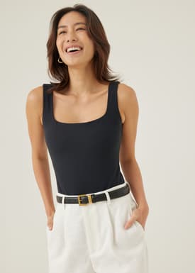 Sevine Padded Jersey Square Neck Bodysuit