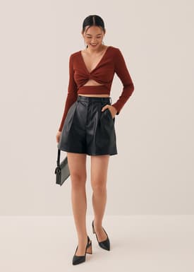 Oaklee Padded Reversible Jersey Crop Top