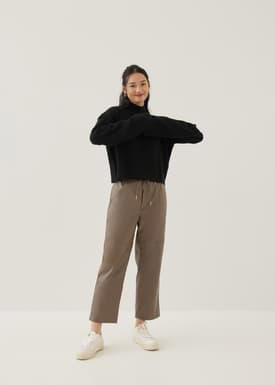 Kadence Elastic Pleather Straight Leg Jogger