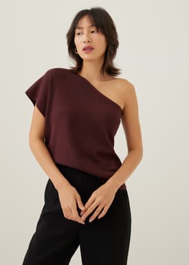 Lotty Asymmetric Knit Toga Top
