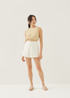 Larson Textured Gingham Crop Top