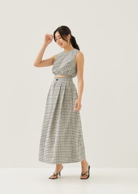 Larson Textured Gingham Crop Top