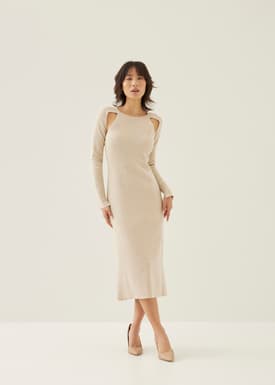 Reine Ribbed Knit Bodycon Midi Dress