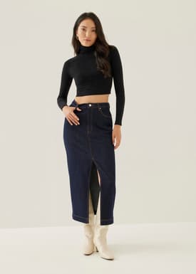 Porshe Knit Turtleneck Crop Top
